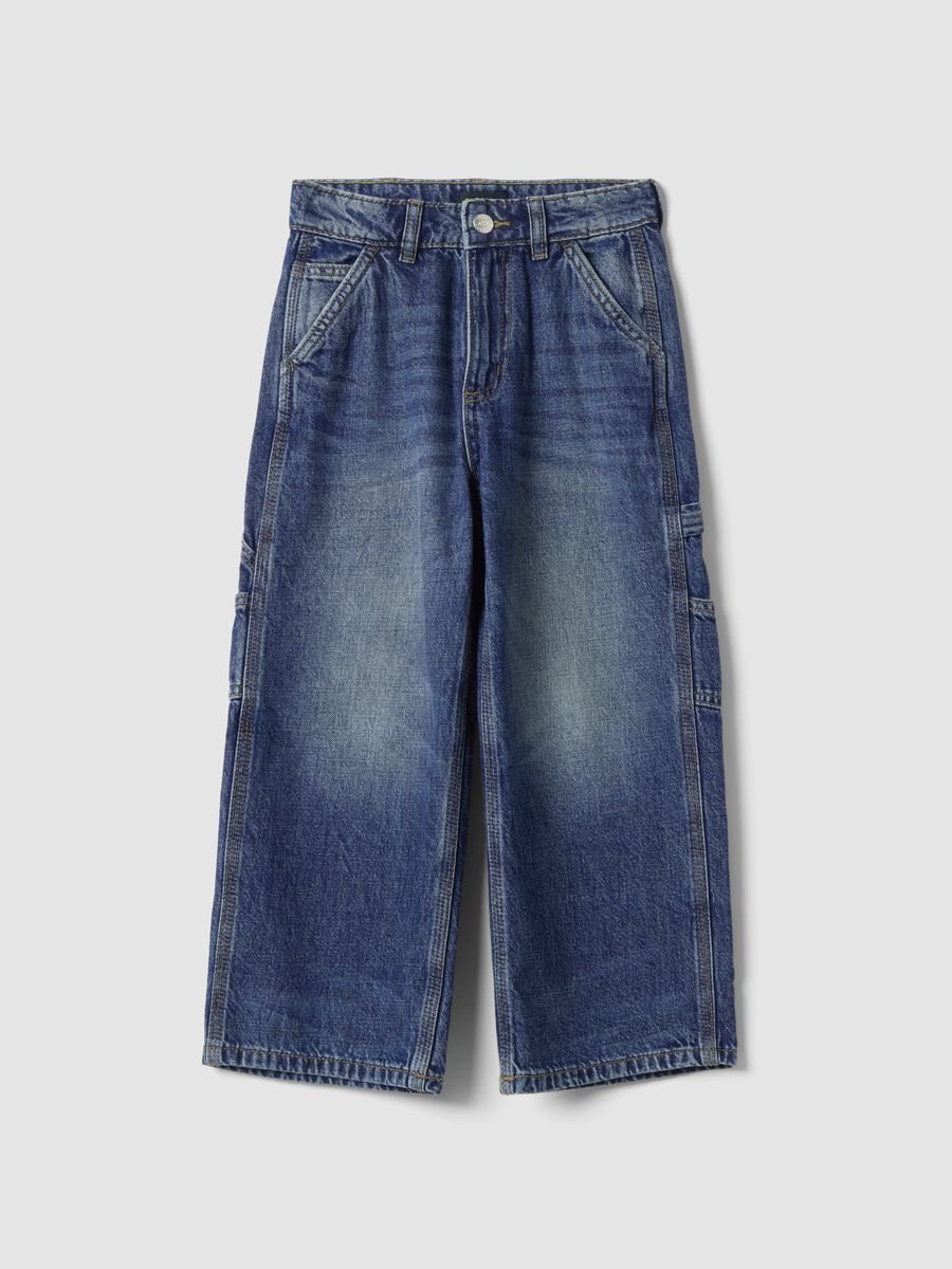 Blue pure cotton relaxed-fit jeans_3