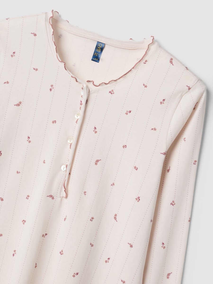Pink pure organic cotton nightdress with round neckline_1