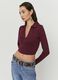 Red regular fit cotton blend sweater_0