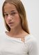 Girls' White Cotton Regular Fit Jumper_2