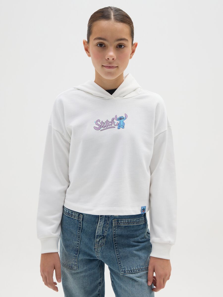 Girl's white regular fit pure cotton sweatshirt with print_0