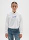 Girl's white regular fit pure cotton sweatshirt with print_0