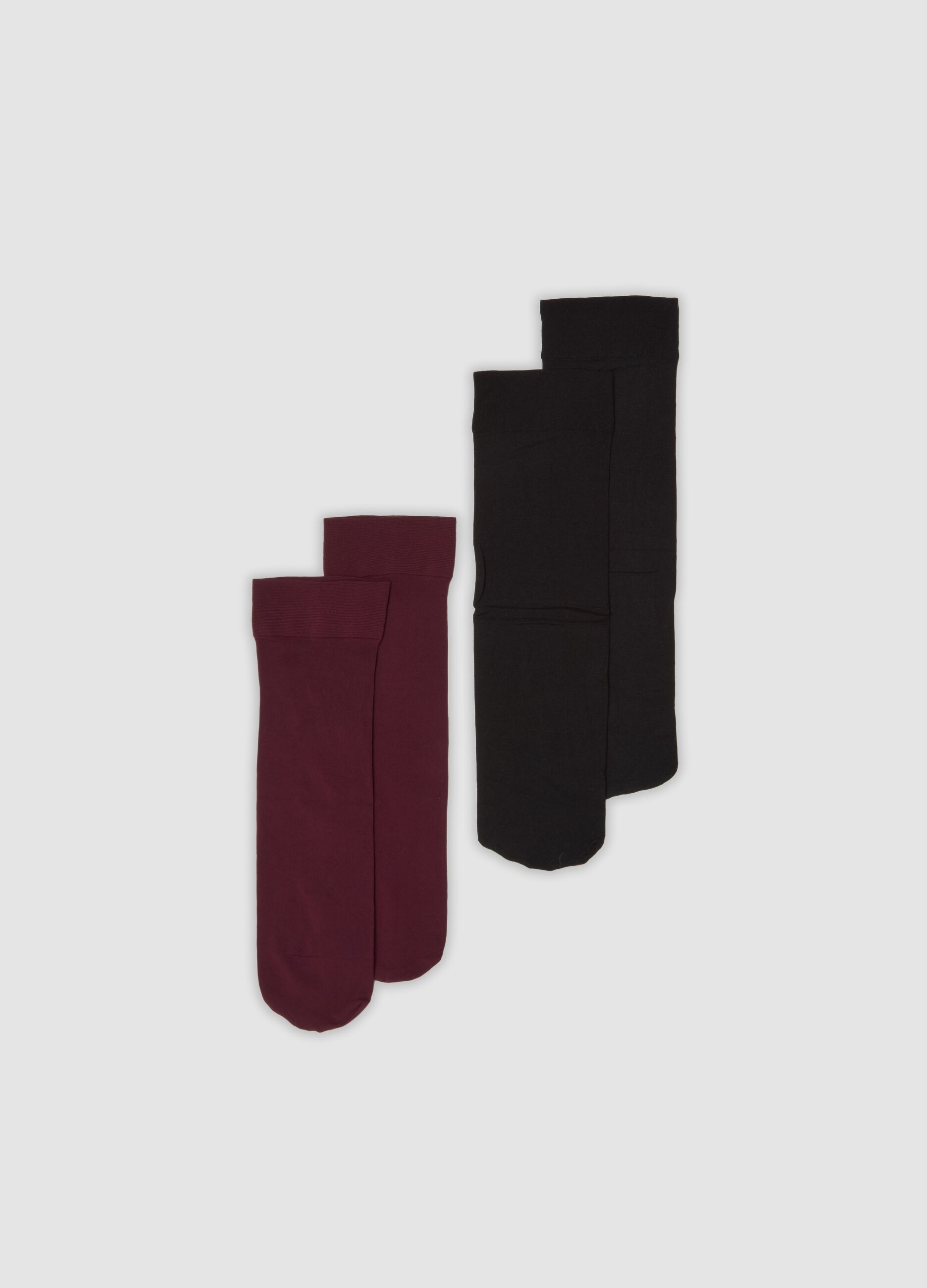 2-pack of black and red stretch ankle socks