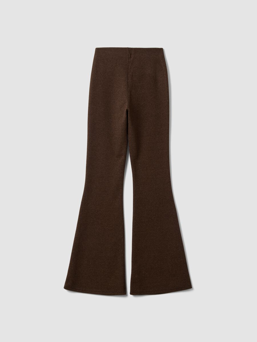 Brown flared trousers in stretch viscose_2