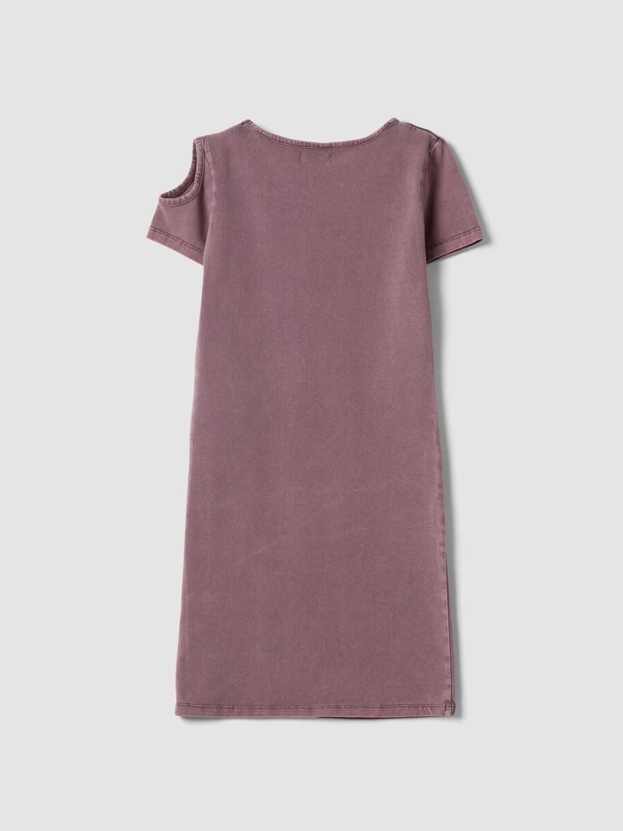 Pink stretch cotton midi dress_4