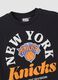 Black pure cotton T-shirt with New York Knicks print for boys_4