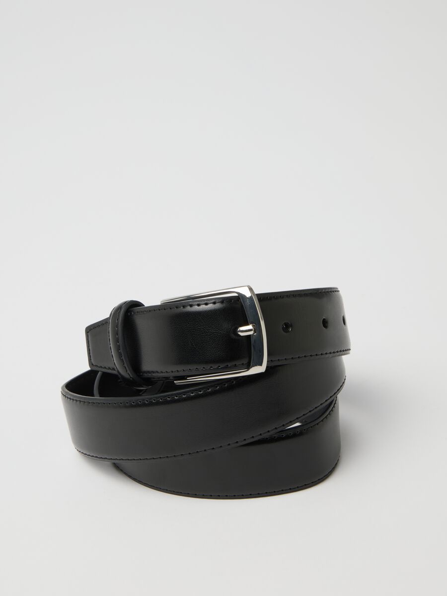 Black faux leather belt_2