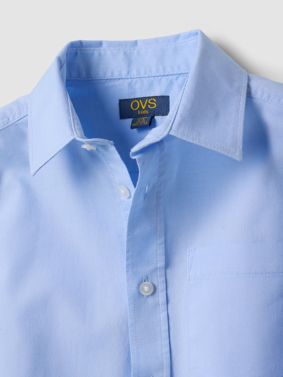 Light blue pure cotton shirt with classic collar, regular fit_3
