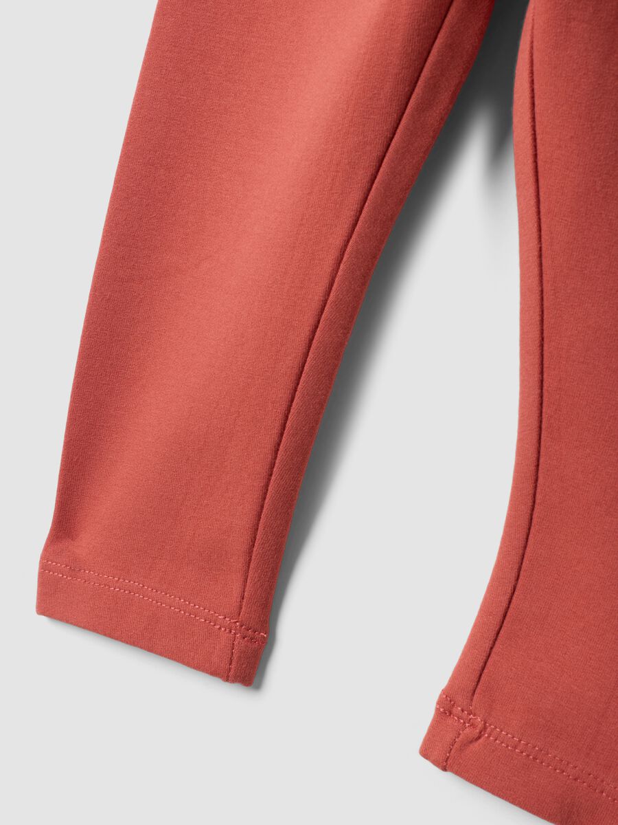 Red regular-fit leggings in stretchy organic cotton_3