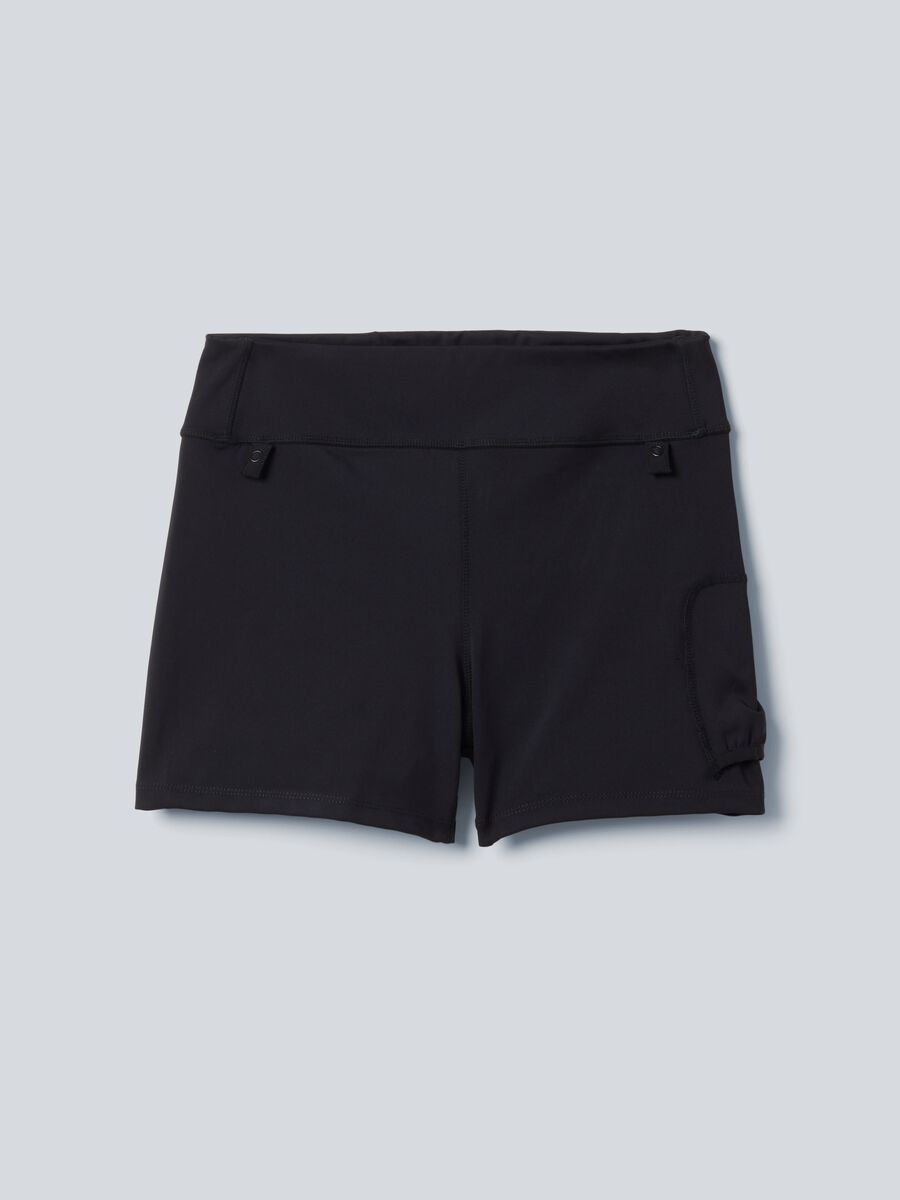 Black ALTAVIA COURT pleated sports shorts in stretch fabric with removable inner short_5