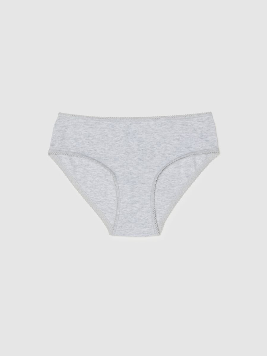 Girls' grey stretchy cotton briefs regular fit_0