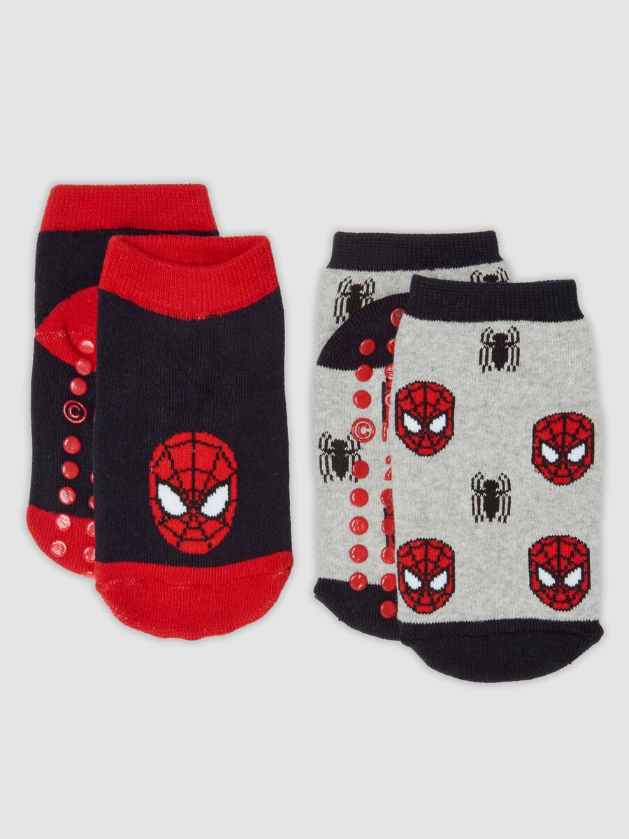 2-pack organic stretch cotton anti-slip socks with MARVEL Spider-Man theme_0