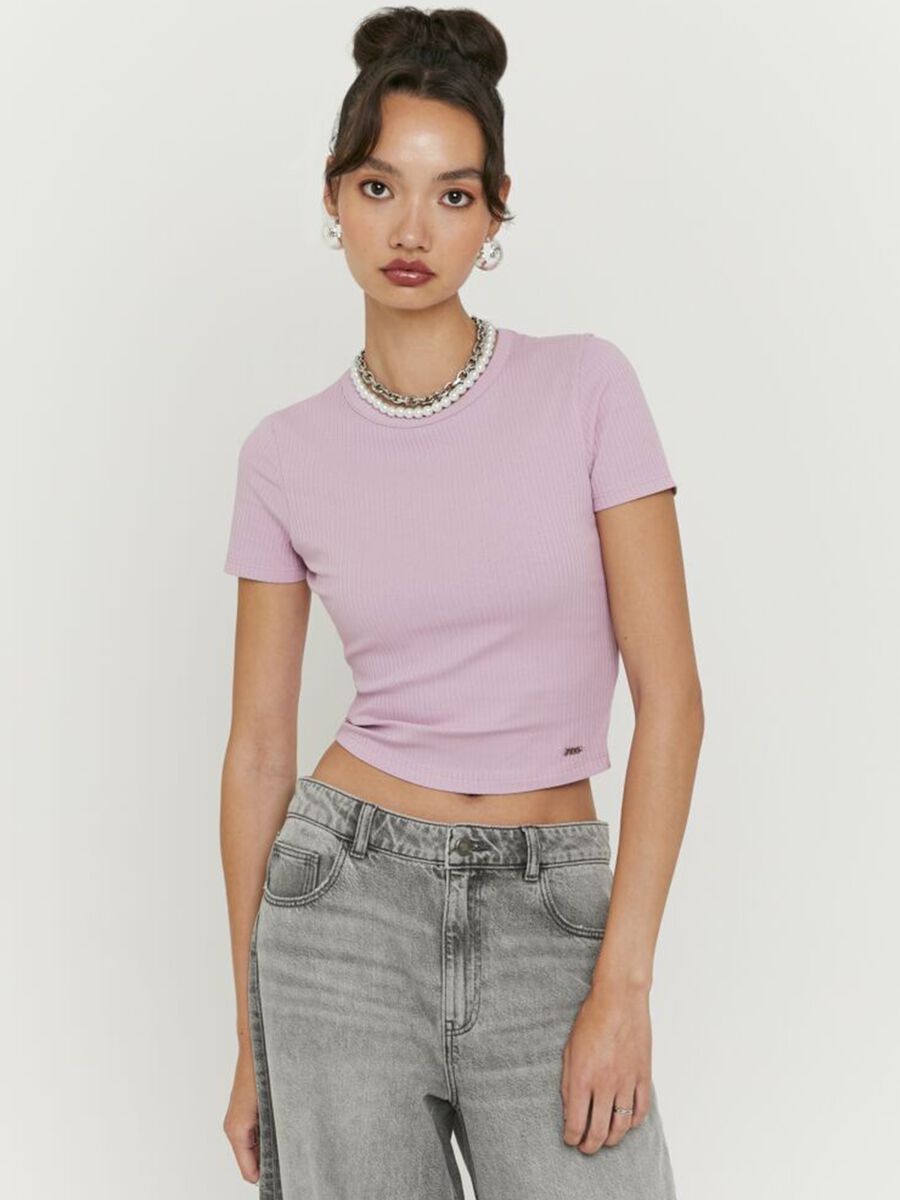 Pink stretch cotton t-shirt regular fit_0