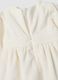 White crew-neck dress in organic cotton blend_3