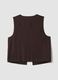 Brown cotton-linen blend waistcoat with floral embroidery_2
