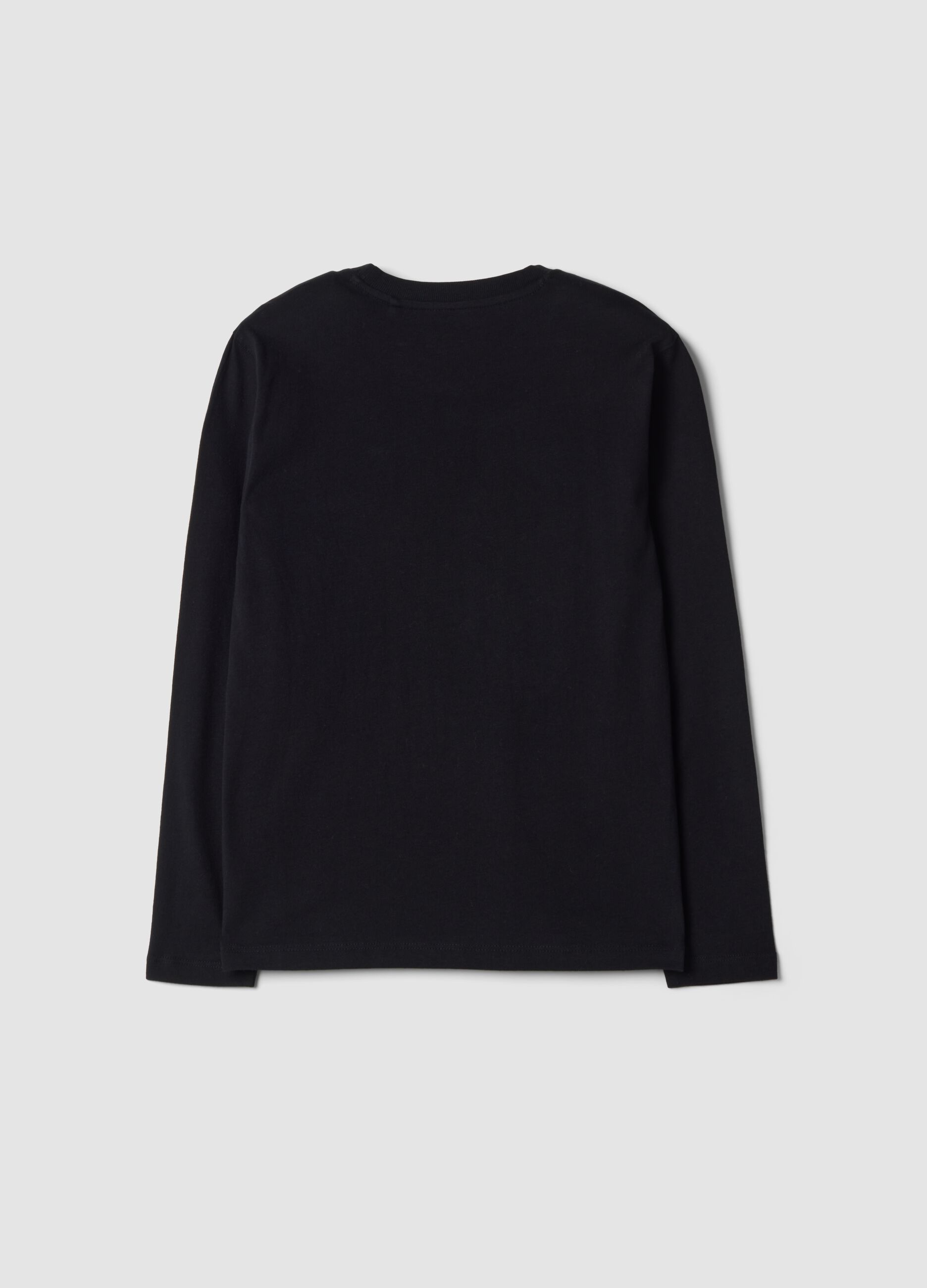 Black organic cotton crew-neck T-shirt