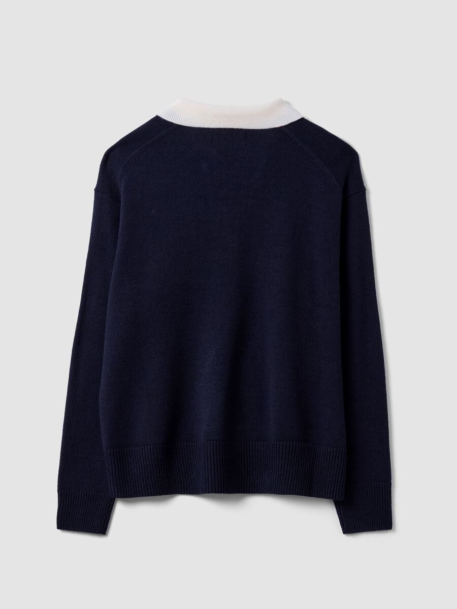 Blue wool-blend polo-collar jumper_6