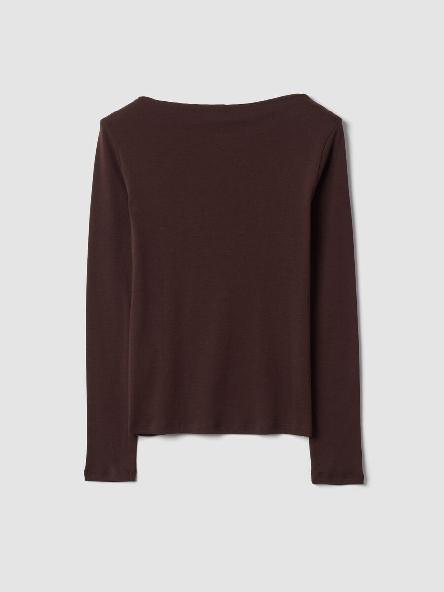 Brown pure cotton crew-neck T-shirt_6
