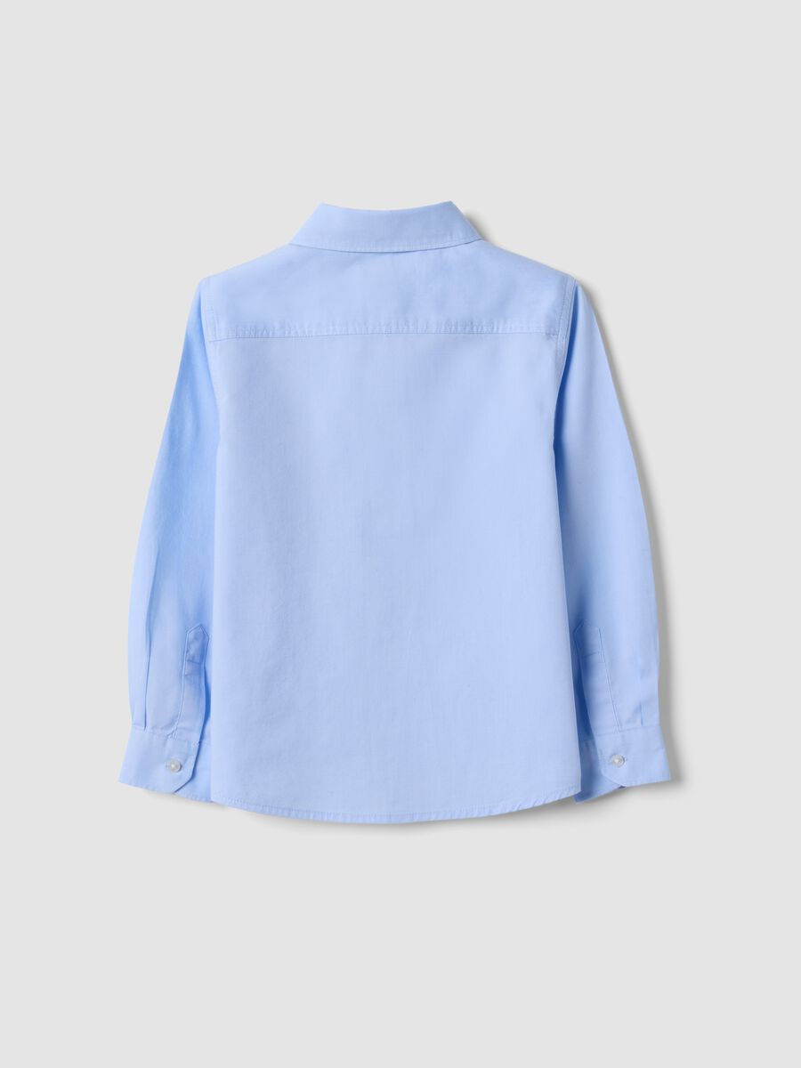 Light blue pure cotton shirt with classic collar, regular fit_1