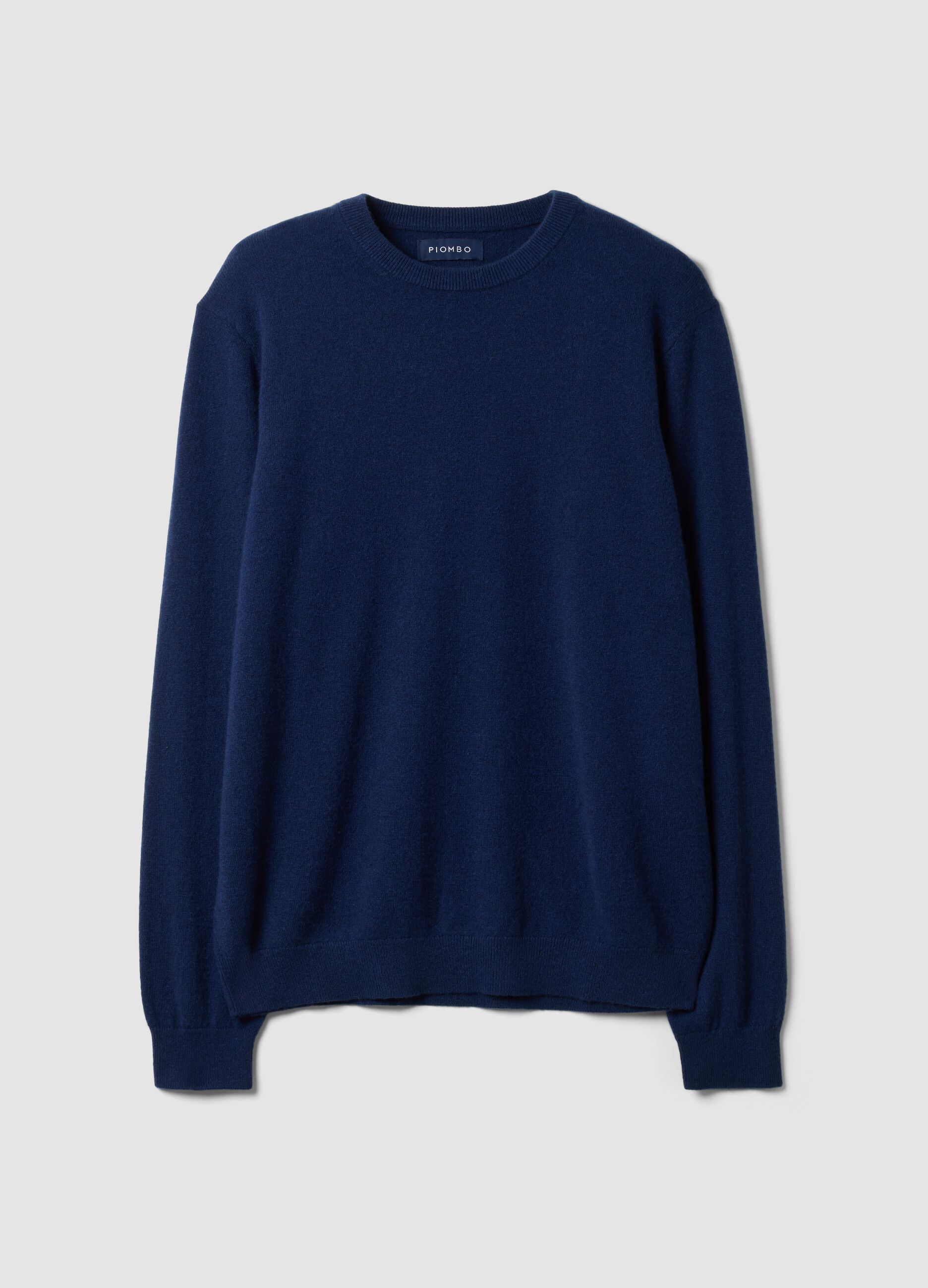 Navy pure cashmere jumper, regular fit