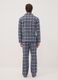 White and blue organic cotton flannel pyjamas, regular fit_3