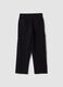 Black pure cotton cargo trousers with elasticated waist, oversized fit_2
