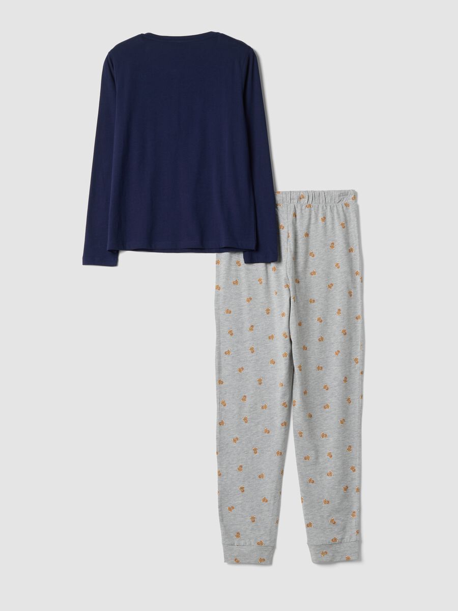 Navy pure organic cotton pyjamas with henley neckline_6