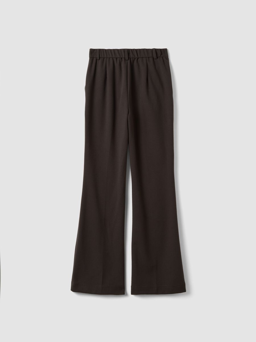 Brown stretch-viscose straight-fit trousers_6