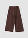 Pantaloni marroni in puro cotone a gamba ampia_1