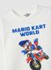 T-shirt bianca in puro cotone con girocollo stampa Mario Kart_2