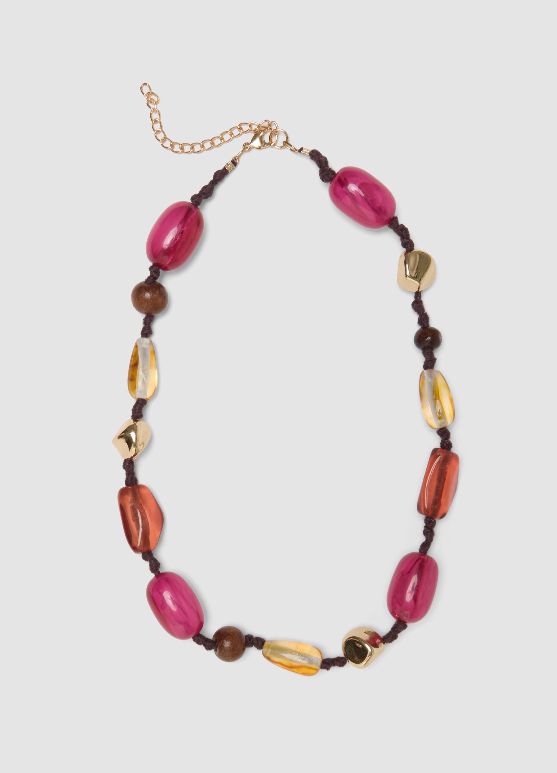 Pink Necklace with Decorative Beads