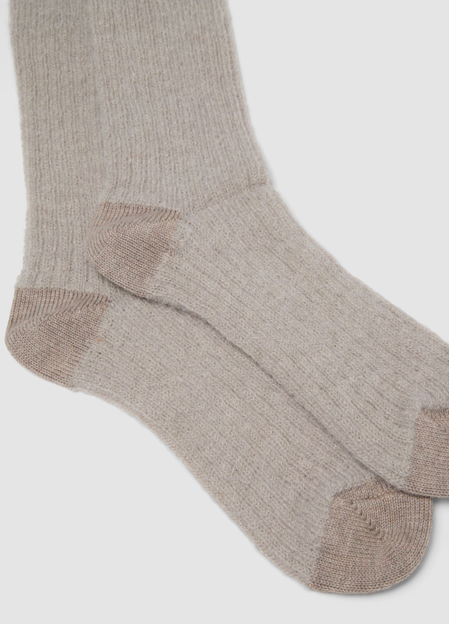 White stretchy mohair and alpaca socks
