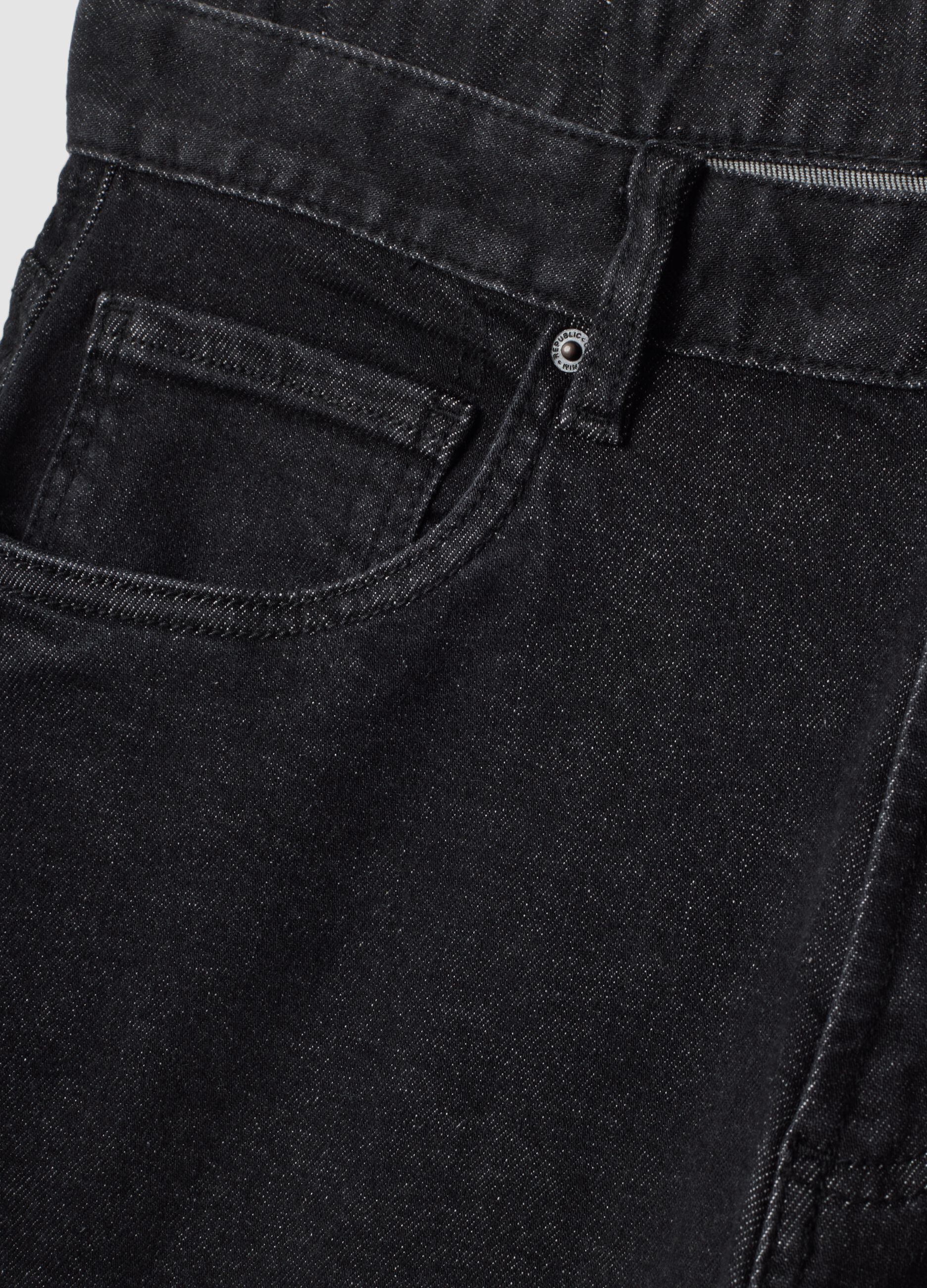 Jeans denim neri in cotone elasticizzato regular fit