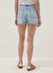 Light blue pure cotton denim shorts_2