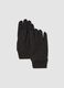 Black gloves with ribbed cuffs and non-slip grips_0
