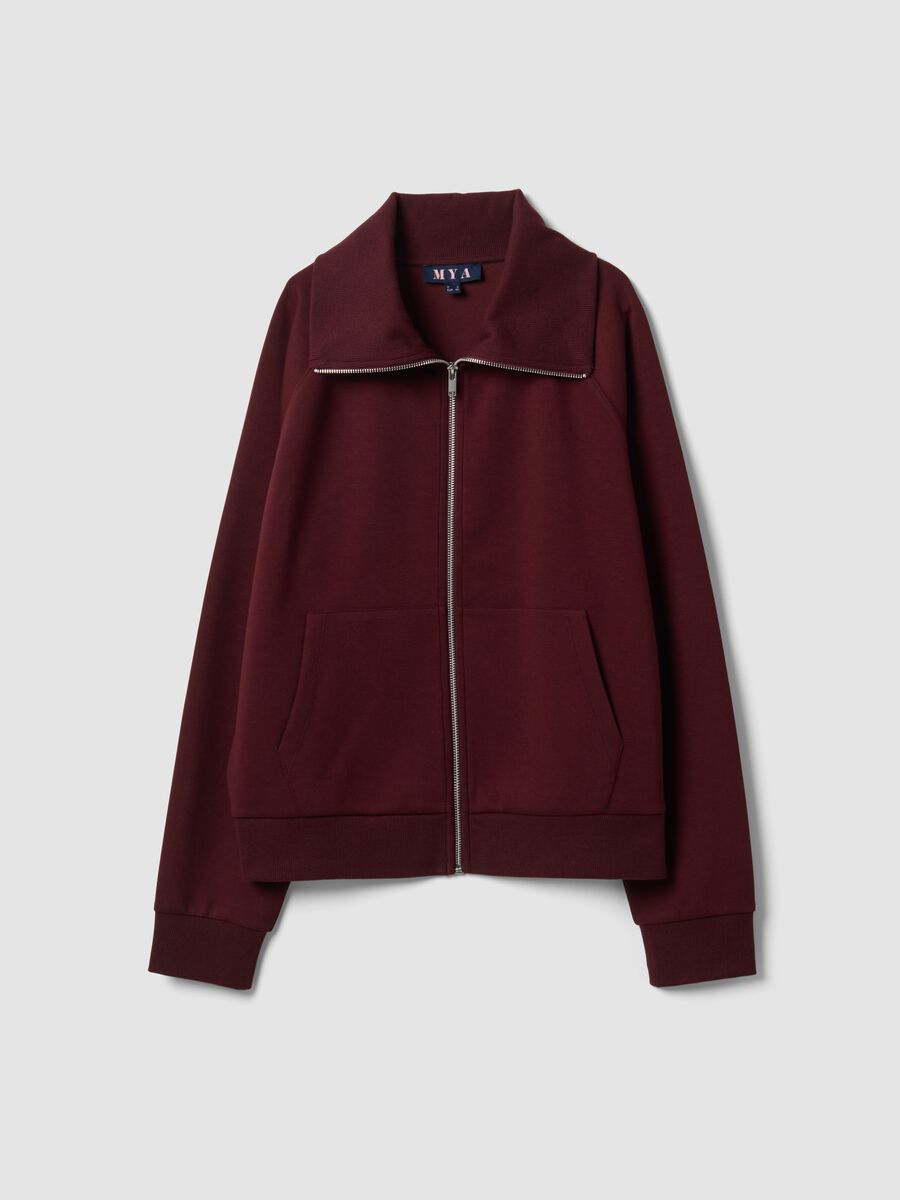 Red stretch-viscose sweatshirt with turtleneck, regular fit_4