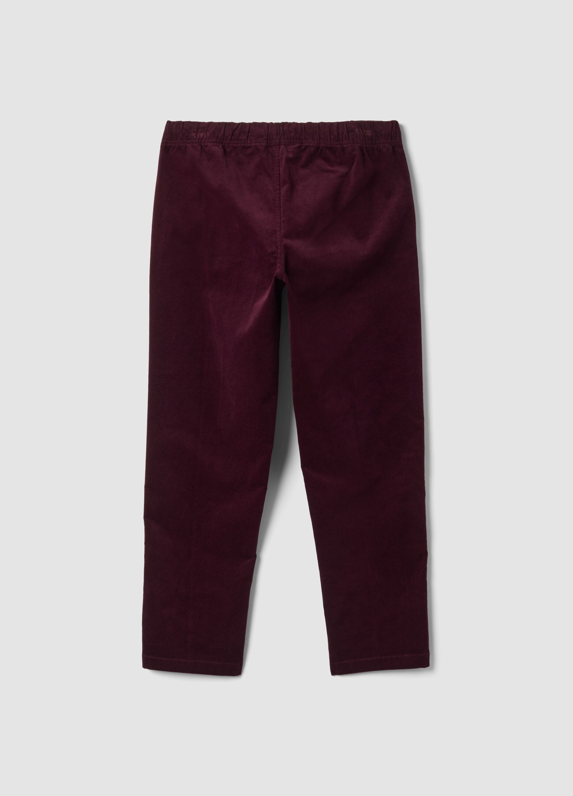 Pantaloni viola in cotone elasticizzato wide leg
