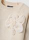 Beige crew-neck jumper with flower, regular fit_2