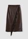 Brown midi skirt with fringe_0