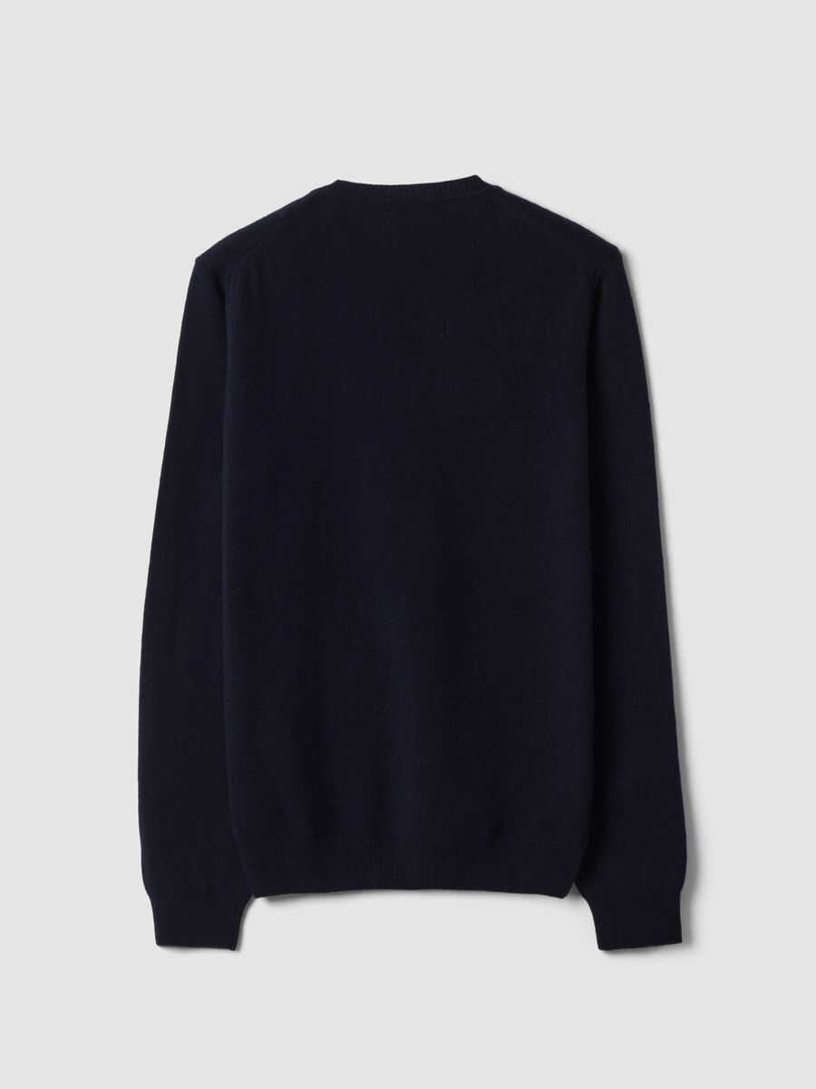 Blue pure wool crew-neck jumper, regular fit_6