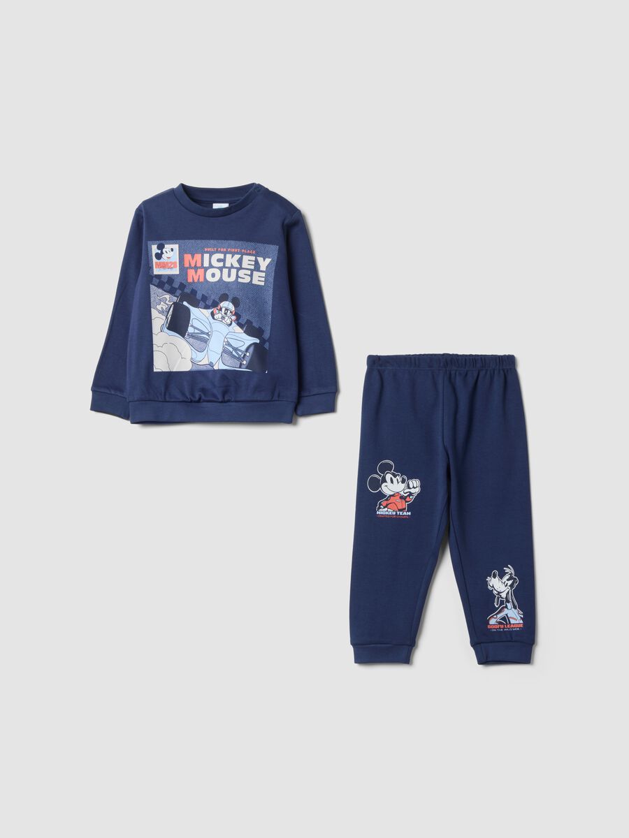 Blue Mickey-themed pyjamas in pure organic cotton_0