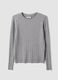 Maglia grigia in misto viscosa a trecce regular fit_0