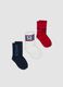 3-pack of multicolour short socks in stretch organic cotton with pattern_0