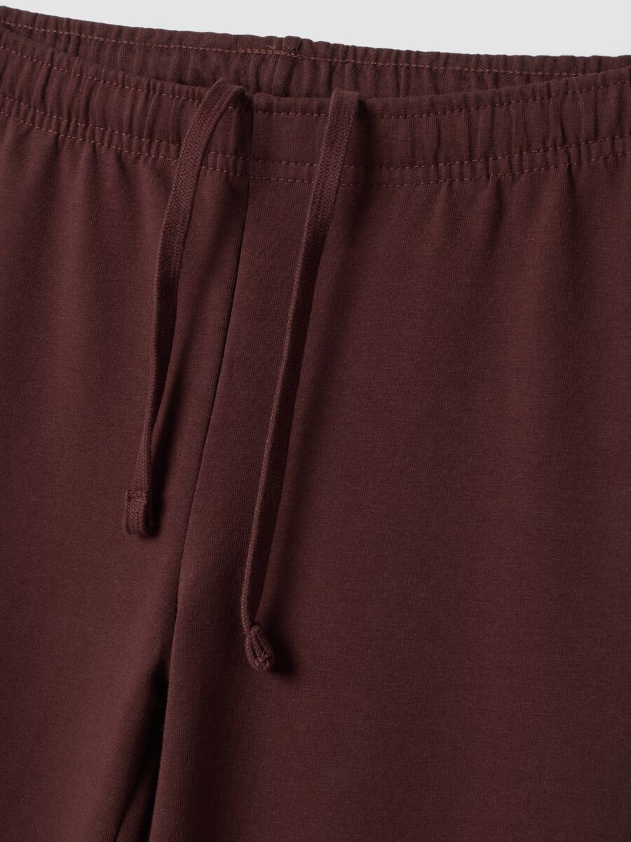 Brown pure cotton flared joggers_6