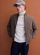 Green padded jacket in a regular fit with zip and high collar_0