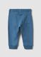 Blue pure cotton jogger trousers with teddy bear print_1