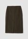 Brown and petrol blue wool-blend houndstooth skirt_0