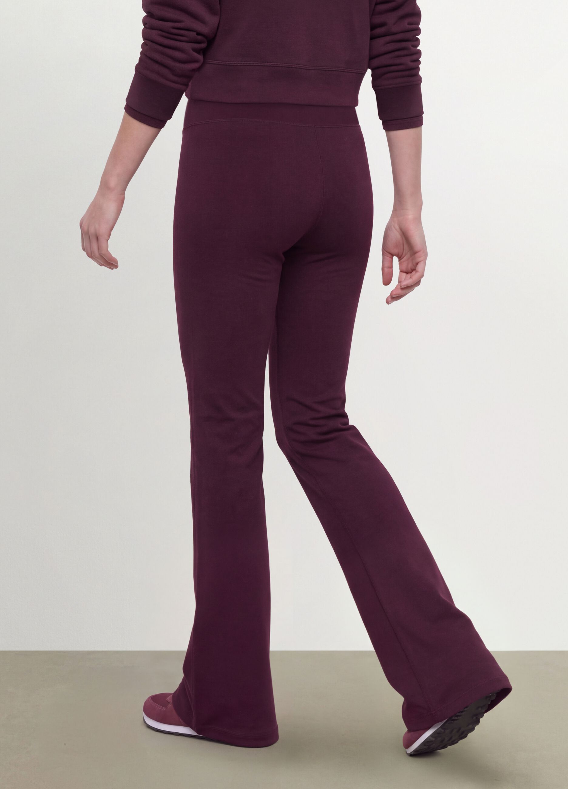 Leggings viola flare fit in viscosa jersey elasticizzata