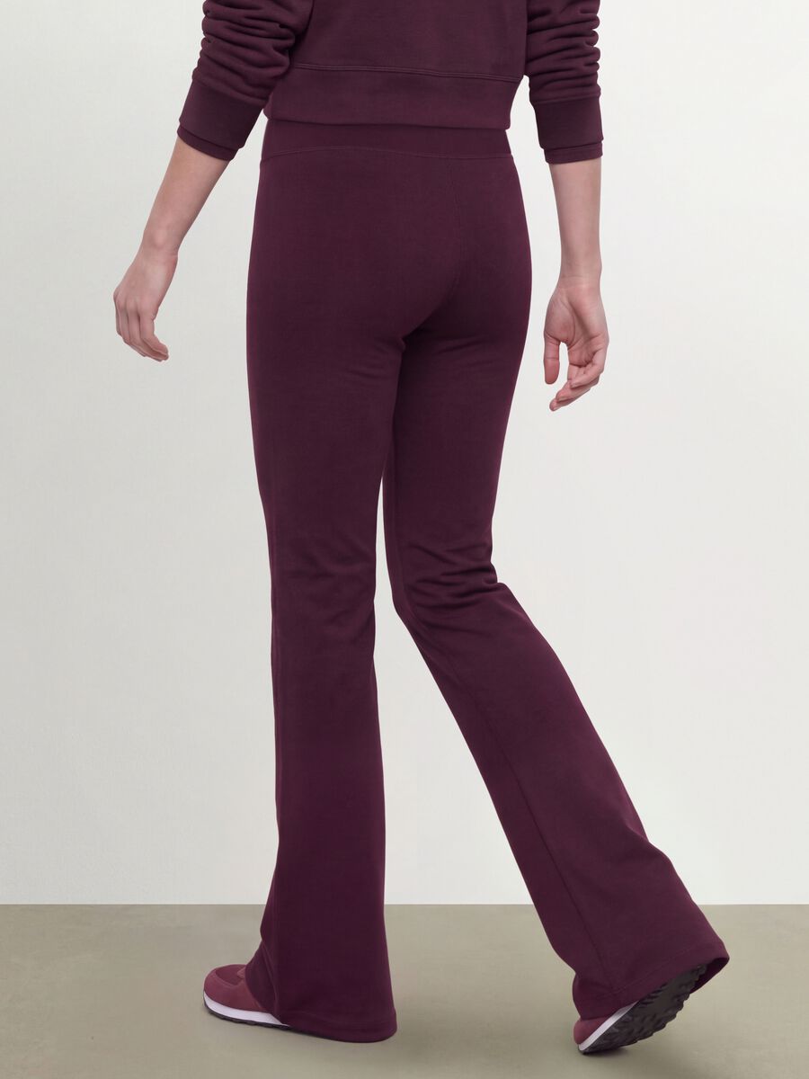 Purple flared leggings in stretch viscose jersey_3