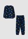 Blue regular-fit fleece pyjamas with crew neck and dinosaur print_0